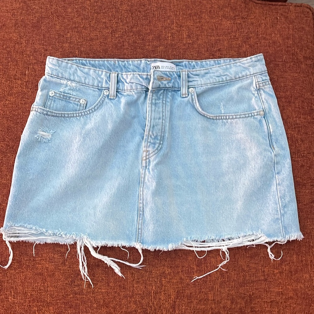 Zara denim mini skirt